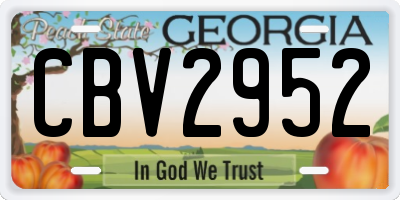 GA license plate CBV2952