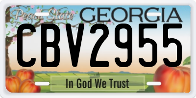 GA license plate CBV2955