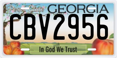 GA license plate CBV2956