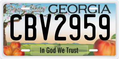 GA license plate CBV2959