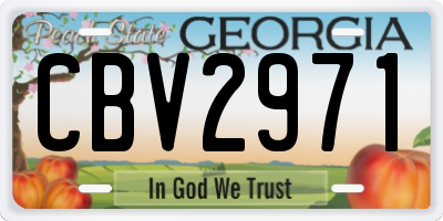 GA license plate CBV2971