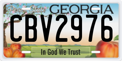 GA license plate CBV2976