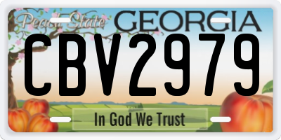 GA license plate CBV2979