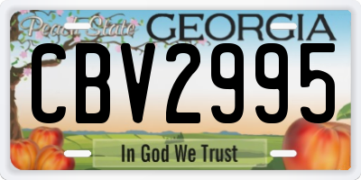 GA license plate CBV2995