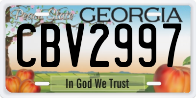 GA license plate CBV2997