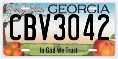 GA license plate CBV3042