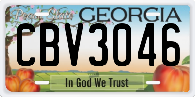 GA license plate CBV3046