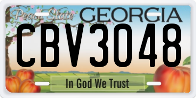 GA license plate CBV3048