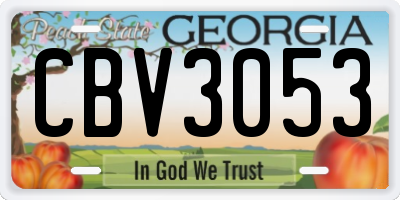 GA license plate CBV3053
