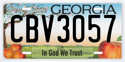GA license plate CBV3057