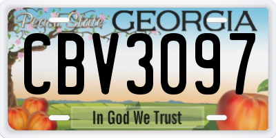 GA license plate CBV3097