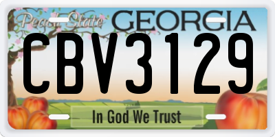 GA license plate CBV3129