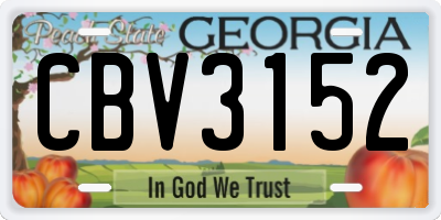 GA license plate CBV3152