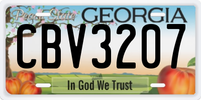 GA license plate CBV3207