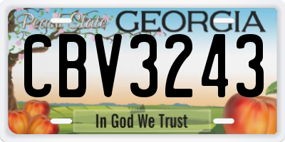 GA license plate CBV3243