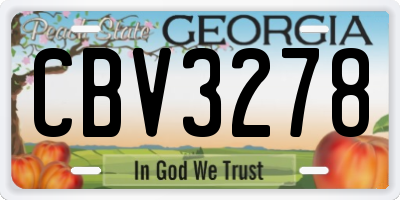 GA license plate CBV3278