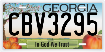 GA license plate CBV3295