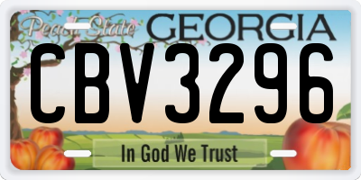 GA license plate CBV3296