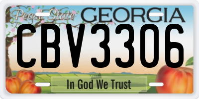 GA license plate CBV3306