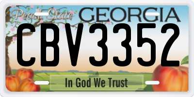 GA license plate CBV3352