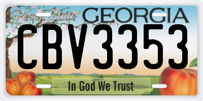 GA license plate CBV3353