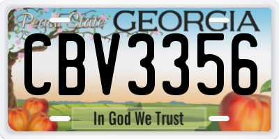 GA license plate CBV3356