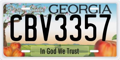 GA license plate CBV3357