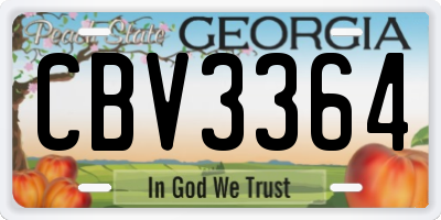 GA license plate CBV3364