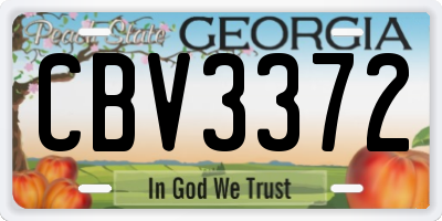 GA license plate CBV3372