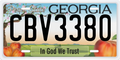 GA license plate CBV3380