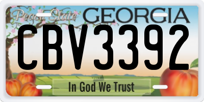 GA license plate CBV3392