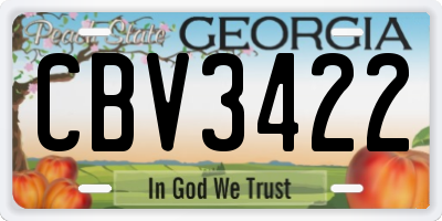 GA license plate CBV3422