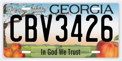 GA license plate CBV3426