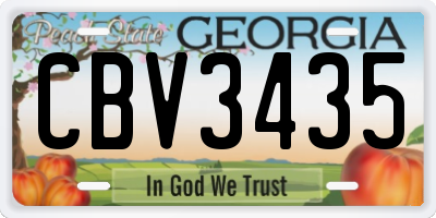 GA license plate CBV3435