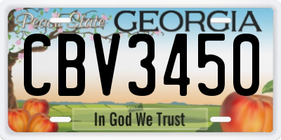GA license plate CBV3450