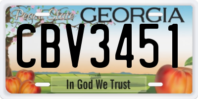 GA license plate CBV3451