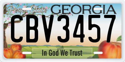 GA license plate CBV3457