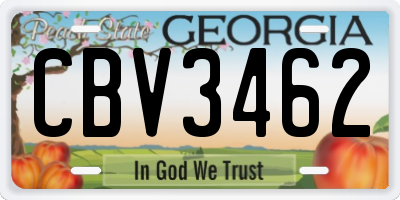 GA license plate CBV3462