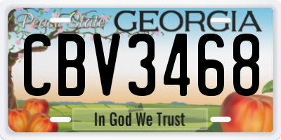 GA license plate CBV3468