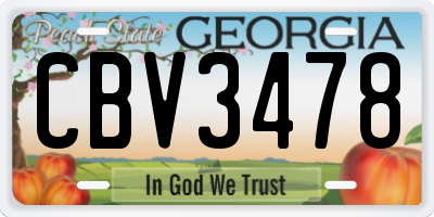 GA license plate CBV3478