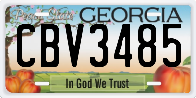 GA license plate CBV3485
