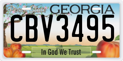 GA license plate CBV3495