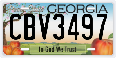GA license plate CBV3497