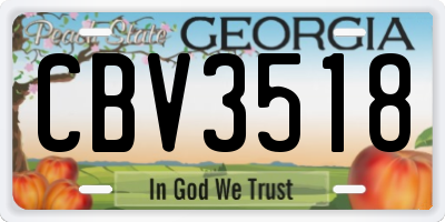 GA license plate CBV3518