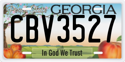 GA license plate CBV3527