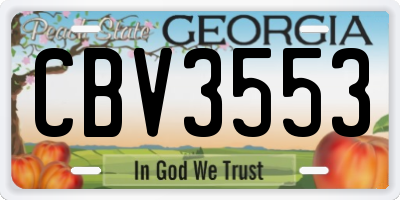 GA license plate CBV3553