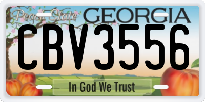 GA license plate CBV3556