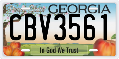 GA license plate CBV3561