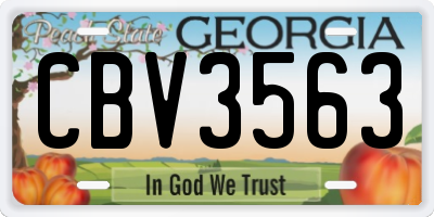 GA license plate CBV3563