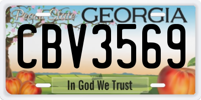 GA license plate CBV3569